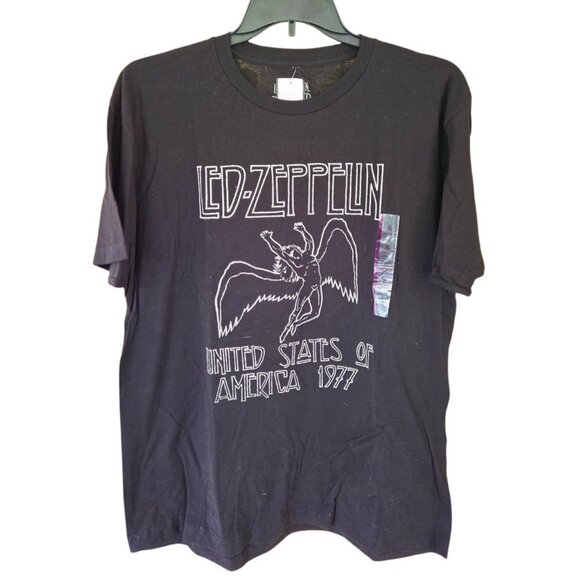 Led Zeppelin United States of America 1977 Men's XL Black T-Shirt NWT - Picture 2 of 6